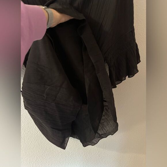 IRO Folula Shirred Georgette Mini Dress in Black - Picture 7 of 11